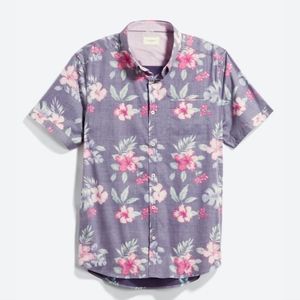 7Diamonds Men's Purple Floral Button Up
